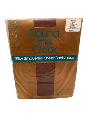 Round The Clock Control Top Silky Sheer Pantyhose Size Trim B Satin Taupe